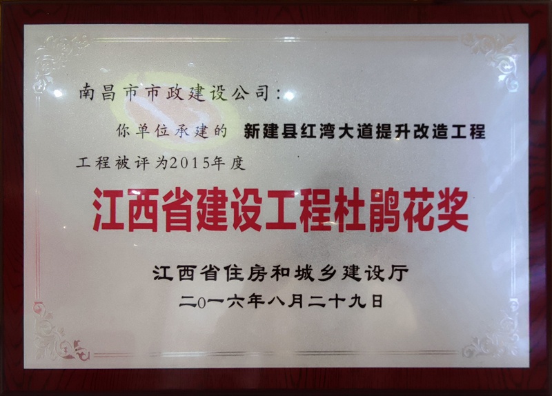 红湾大道2015年江西省建设工程杜鹃花奖800.jpg